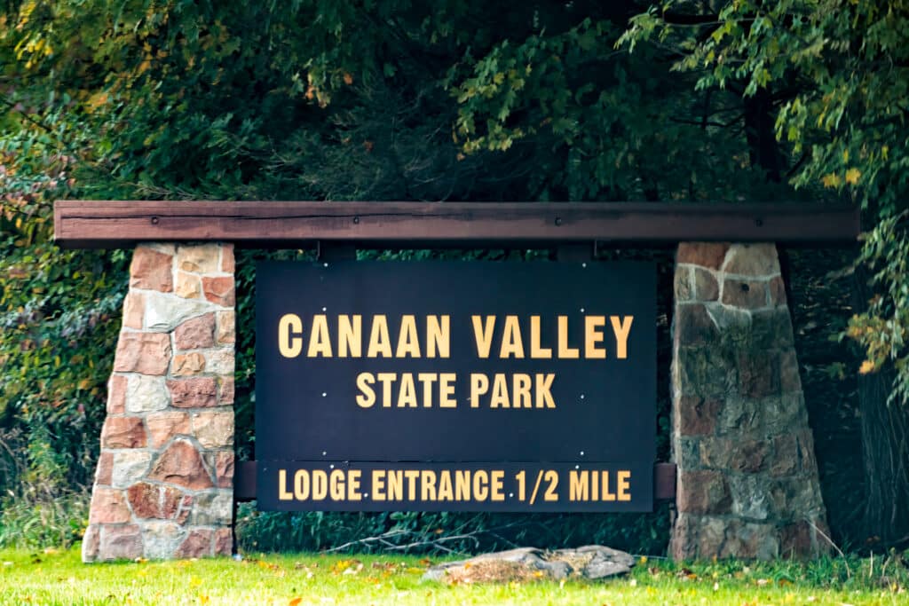 Canaan Valley Resort State Park Sign