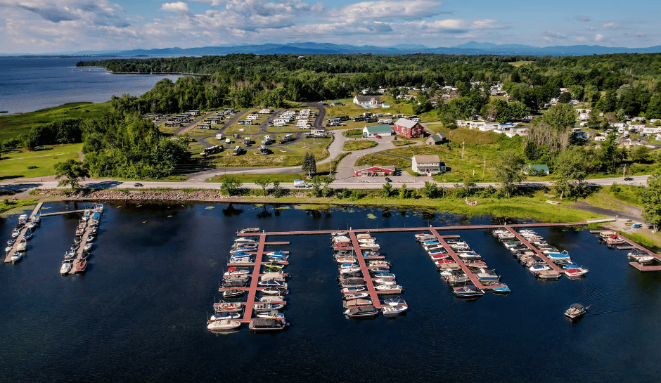 Aerial View of Apple Island Resort in Vermont