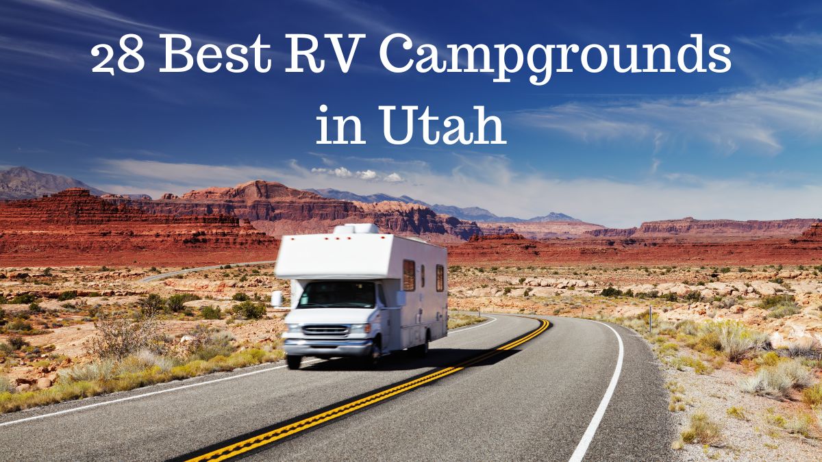 RV traveling on a southern Utah Highway - Best RV Campgrounds in Utah