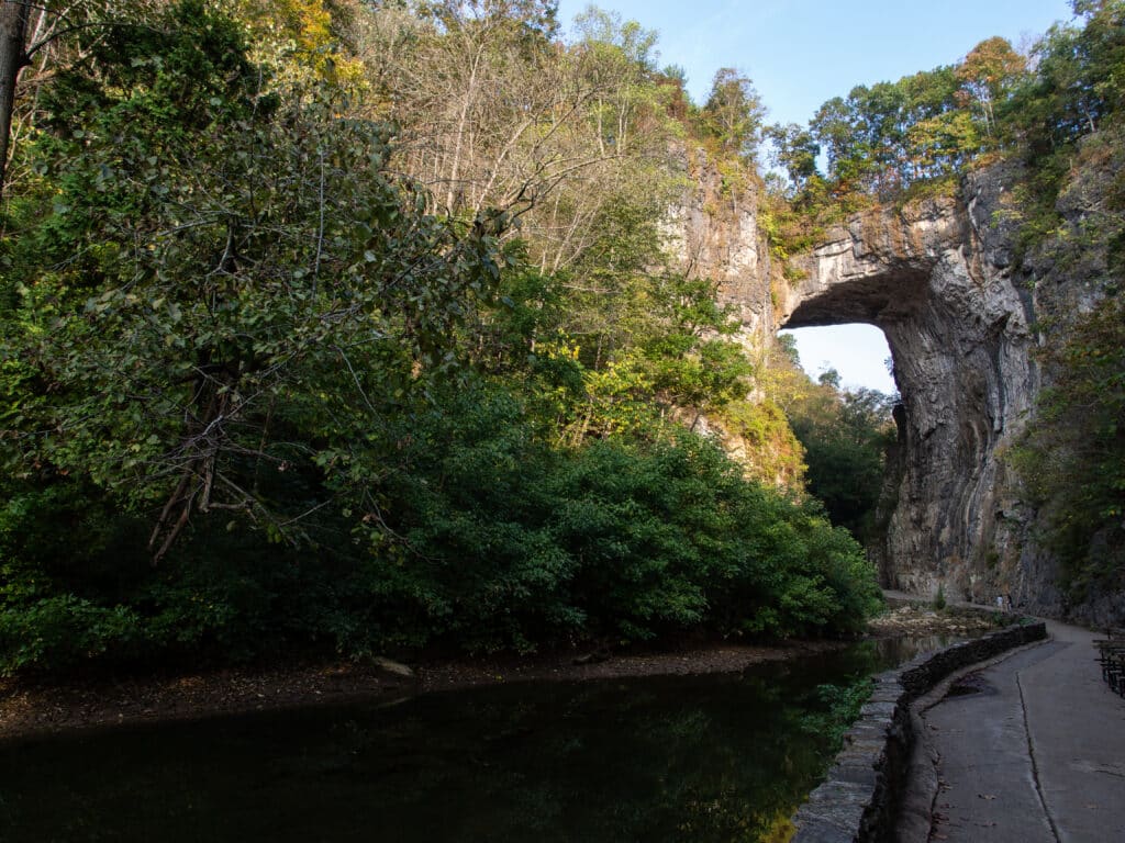 The Natural Bridge Geological Formation in Virginia.