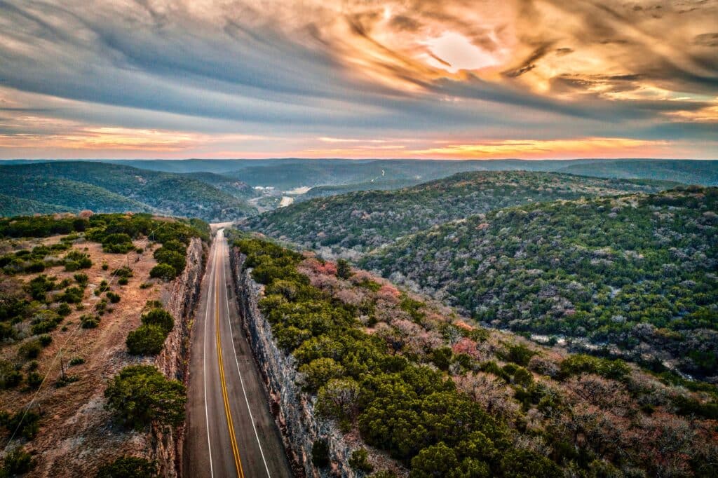 Sunset over Texas Hill Country