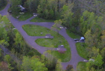 Aerial View of Prentice Park Campground in Ashland Wisconsin