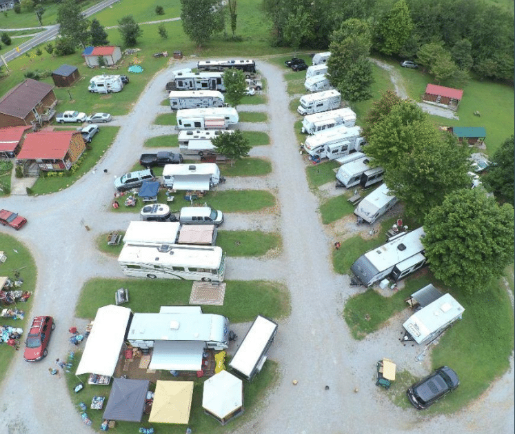 Aerial view of Maple Hill RV Park & Cabins