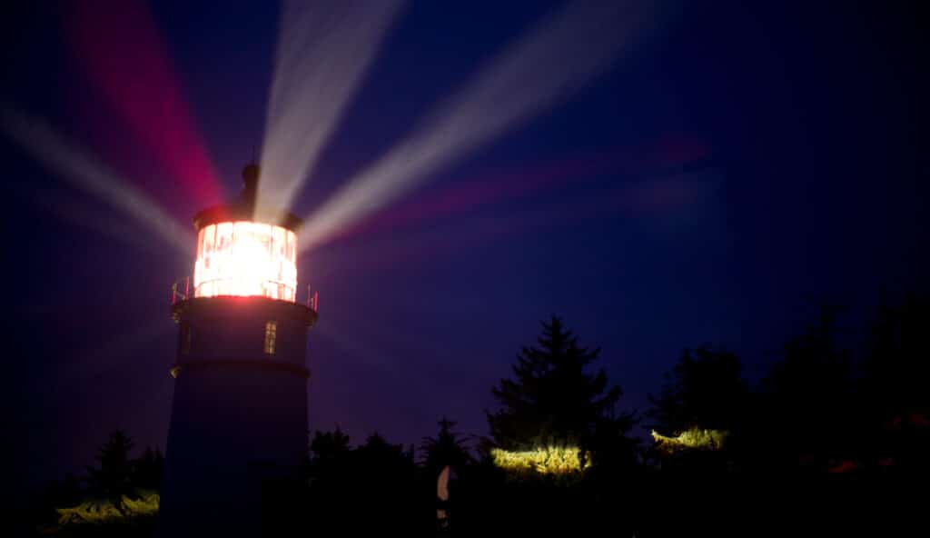 Umpqua Lighthouse at night