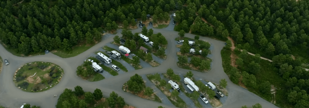 Aerial View of Yogi Bear's Jellystone Park Campground in North Carolina